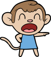 gritando macaco de desenho animado apontando png