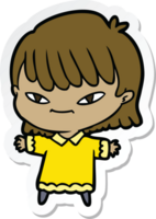 sticker of a cartoon woman png