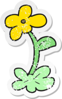 distressed sticker of a cartoon flower png