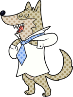 cartoon office wolf getting dressed png