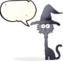 mano disegnato discorso bolla cartone animato Halloween gatto png