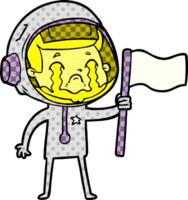 cartoon crying astronaut png