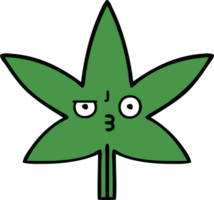 linda dibujos animados de un marijuana hoja png