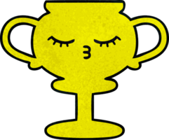 retro grunge texture cartoon of a trophy png