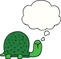 fofa desenho animado tartaruga com pensamento bolha png