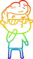 arco iris degradado línea dibujo de un dibujos animados frio chico png