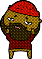 cartoon worried man with beard png