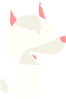 egale kleurstijl cartoon wolf lachen png