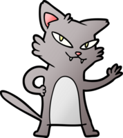 feliz gato de dibujos animados saludando png