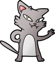 happy cartoon cat waving png