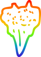 arcobaleno pendenza linea disegno di un' cartone animato cane dente png