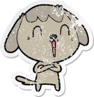 vinheta angustiada de um cachorro fofo de desenho animado png