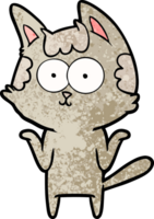 feliz desenho animado gato encolhendo os ombros png