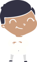 flat color style cartoon boy smiling png