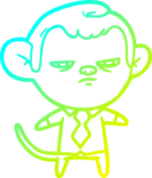 cold gradient line drawing of a cartoon monkey png