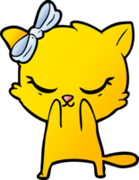 cute cartoon cat with bow png