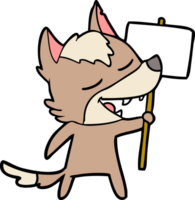 loup de dessin animé en riant png