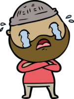 cartoon bearded man crying png