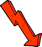 hand drawn doodle style cartoon business loss arrow png