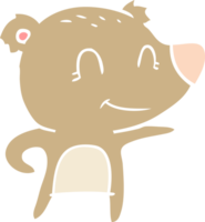 desenho animado de estilo de cor plana de urso amigável png