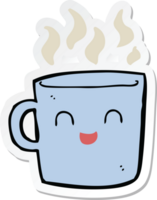 sticker of a cute coffee cup cartoon png