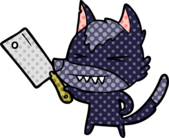 angry wolf cartoon with cleaver png