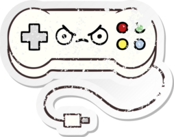 beunruhigter Aufkleber eines niedlichen Cartoon-Gamecontrollers png