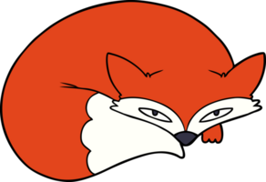 cartoon curled up fox png