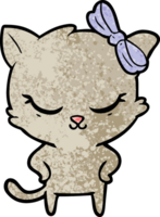 cute cartoon cat with bow png