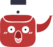 flat color retro cartoon kettle png