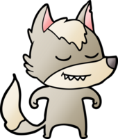 loup de dessin animé amical png