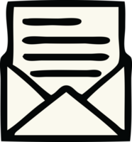 mignonne dessin animé de une lettre et enveloppe png
