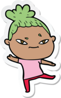 pegatina de una mujer de dibujos animados png