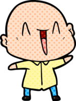 happy cartoon bald man png