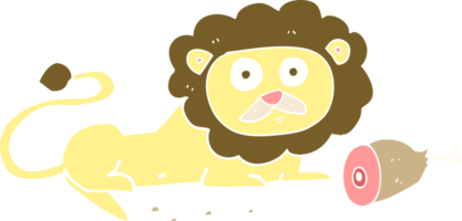 flat color illustration of lion png