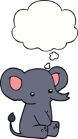 dibujos animados elefante con pensamiento burbuja png