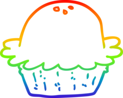 arcobaleno pendenza linea disegno di un' cartone animato torta png