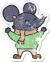 distressed sticker of a cartoon mouse png