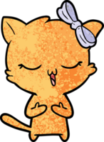 gato de dibujos animados con lazo en la cabeza png