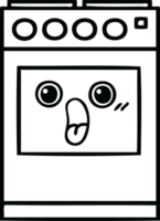 line drawing cartoon of a kitchen oven png