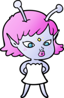 pretty cartoon alien girl png