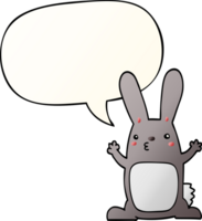 dibujos animados Conejo con habla burbuja en suave degradado estilo png