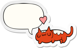 cartoon cat with speech bubble sticker png