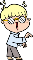 Cartoon-Junge mit Brille png