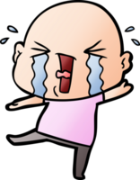 cartoon crying bald man png