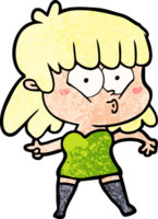 niña silbando de dibujos animados png