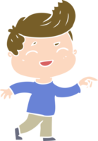 flat color style cartoon man laughing png