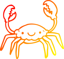 warm gradient line drawing of a cartoon crab png