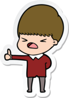 sticker of a cartoon stressed man png