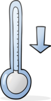 hand drawn cartoon dropping temperature png